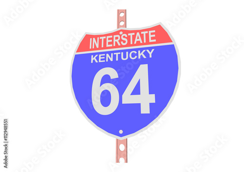 Interstate highway 64 road sign in Kentucky