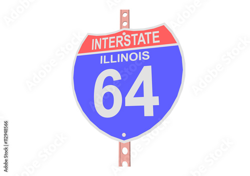 Interstate highway 64 road sign in Illinois