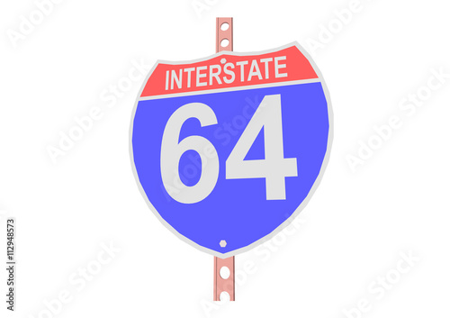 Interstate highway 64 road sign in