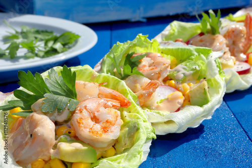 tropical shrimp salad on the party