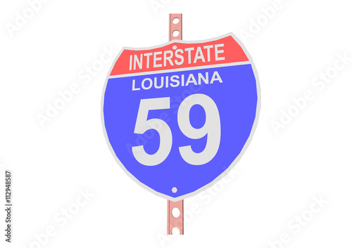Interstate highway 59 road sign in Louisiana