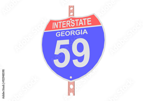 Interstate highway 59 road sign in Georgia