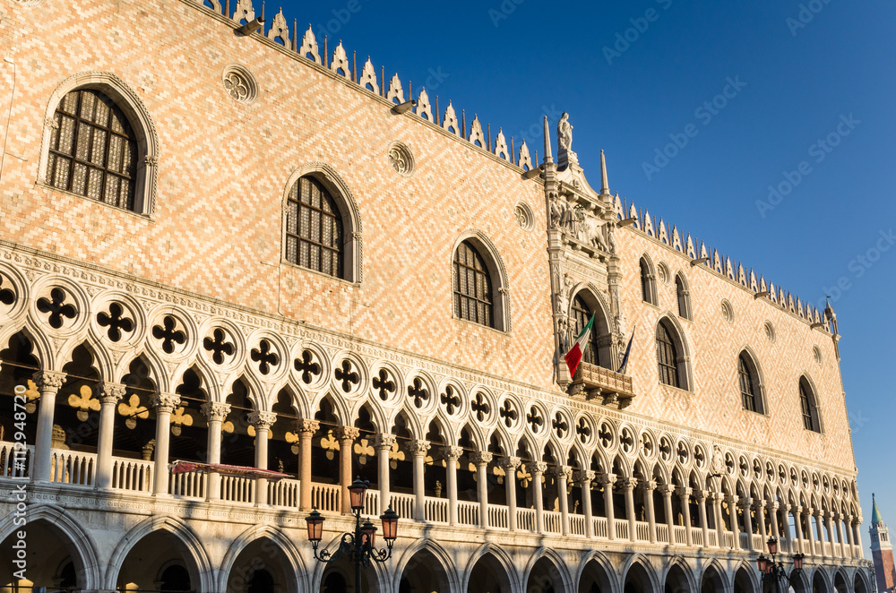 Doge's Palace in Venice and Blue Sky