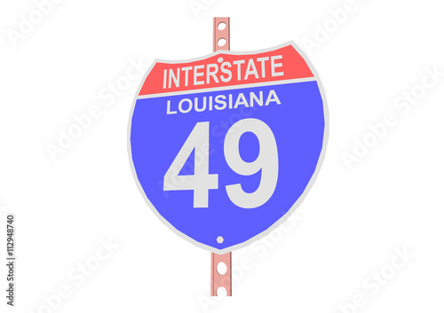 Interstate highway 49 road sign in Louisiana