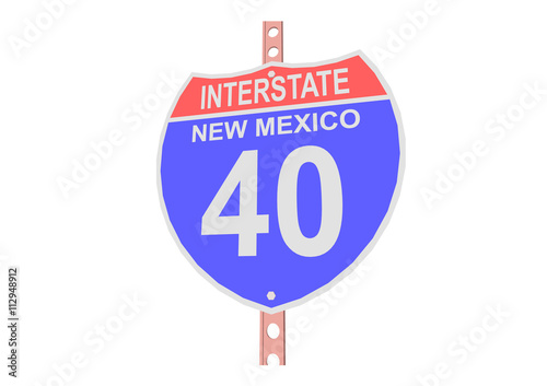 Interstate highway 40 road sign in New Mexico