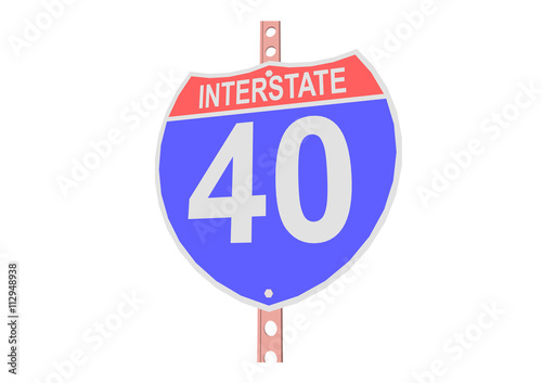 Interstate highway 40 road sign in