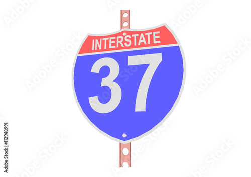 Interstate highway 37 road sign in