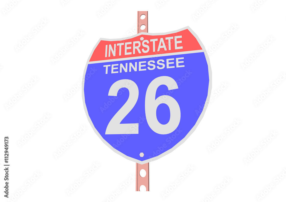 Interstate highway 26 road sign in Tennessee Interstate highway 26 road sign in Tennessee