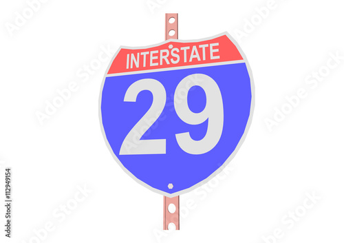 Interstate highway 29 road sign in