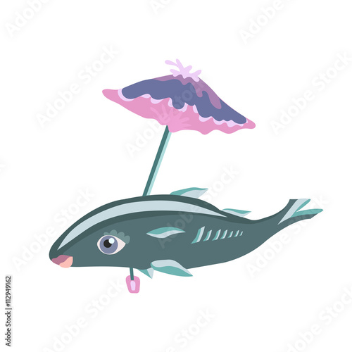 sea fish under the umbrella