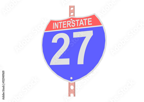 Interstate highway 27 road sign in