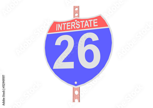 Interstate highway 26 road sign in