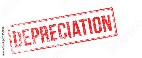 Depreciation red rubber stamp on white