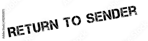 Return to sender black rubber stamp on white