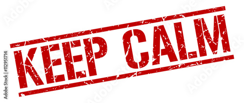 keep calm red grunge square vintage rubber stamp