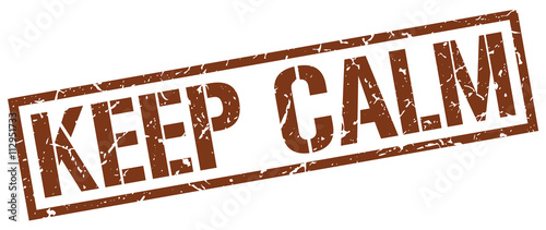 keep calm brown grunge square vintage rubber stamp