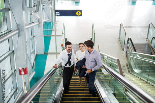 Canvas Print Enjoying their business travel