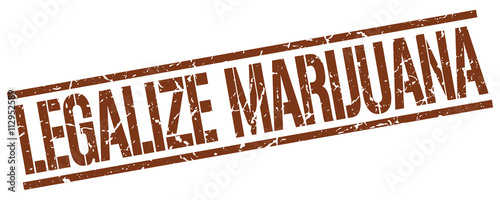 legalize marijuana brown grunge square vintage rubber stamp