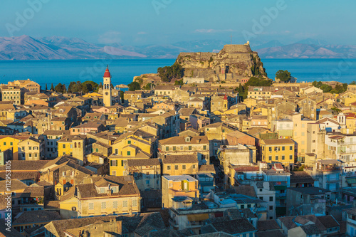 Aerial view from New fortress Kerkyra, Corfu island, Greece