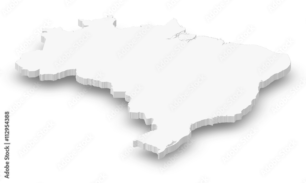 Map - Brazil - 3D-Illustration