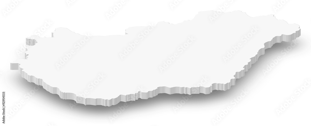 Map - Hungary - 3D-Illustration
