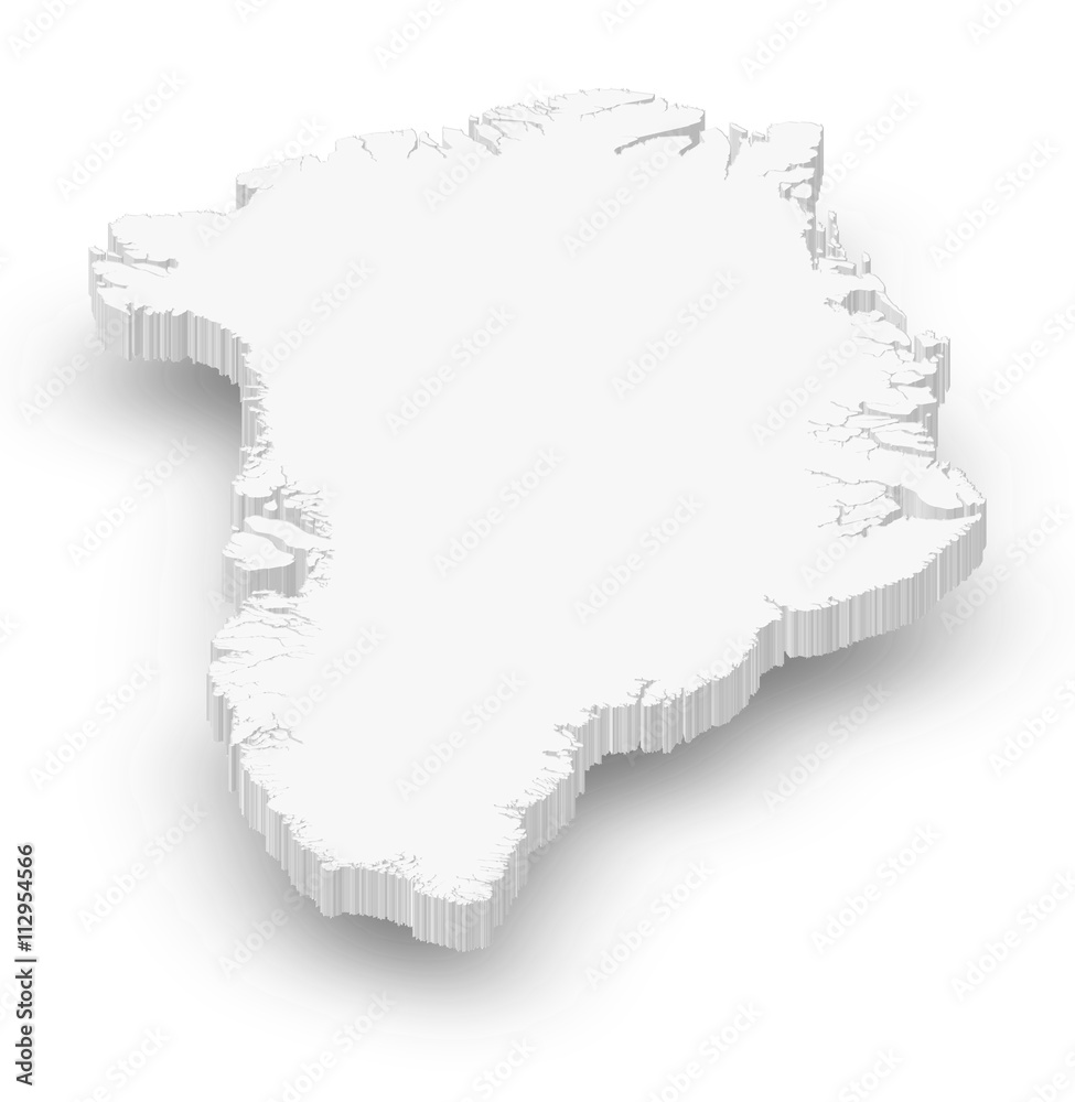 Map - Greenland - 3D-Illustration