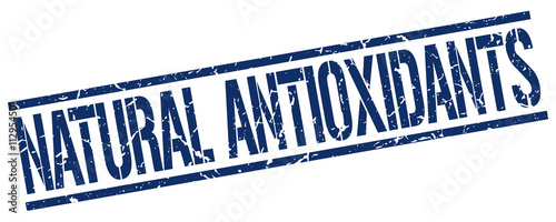 natural antioxidants blue grunge square vintage rubber stamp