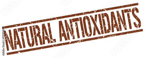 natural antioxidants brown grunge square vintage rubber stamp