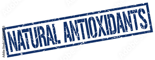 natural antioxidants blue grunge square vintage rubber stamp