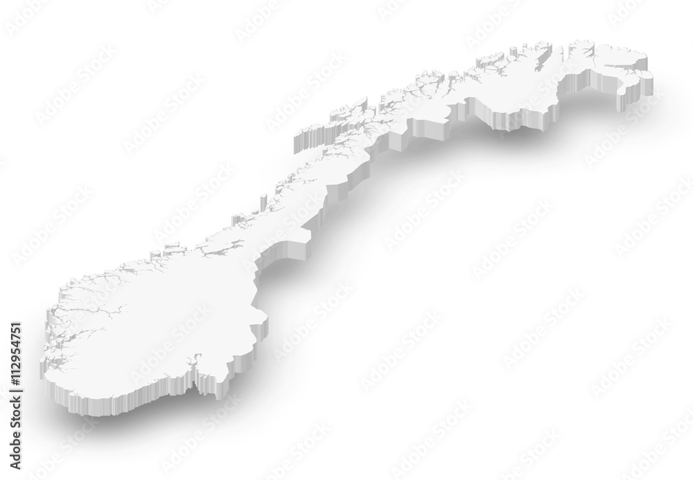 Map - Norway - 3D-Illustration