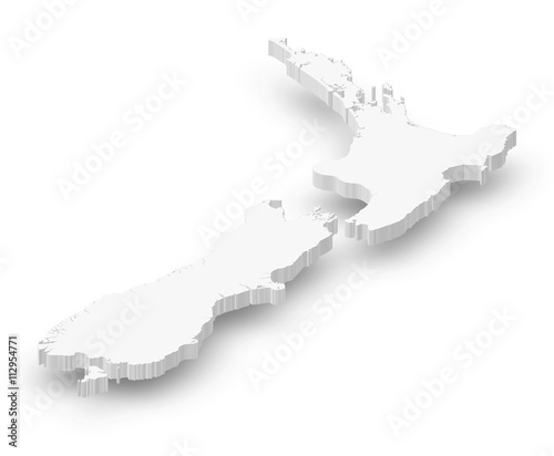 Map - New Zealand - 3D-Illustration