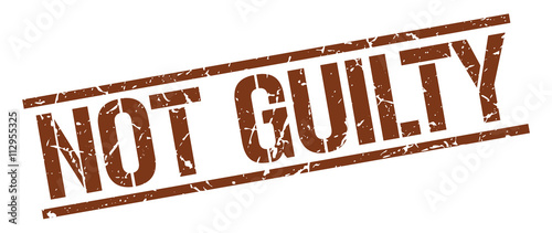 not guilty brown grunge square vintage rubber stamp