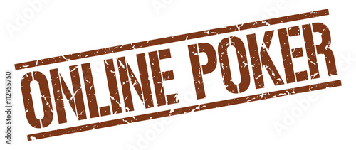 online poker brown grunge square vintage rubber stamp