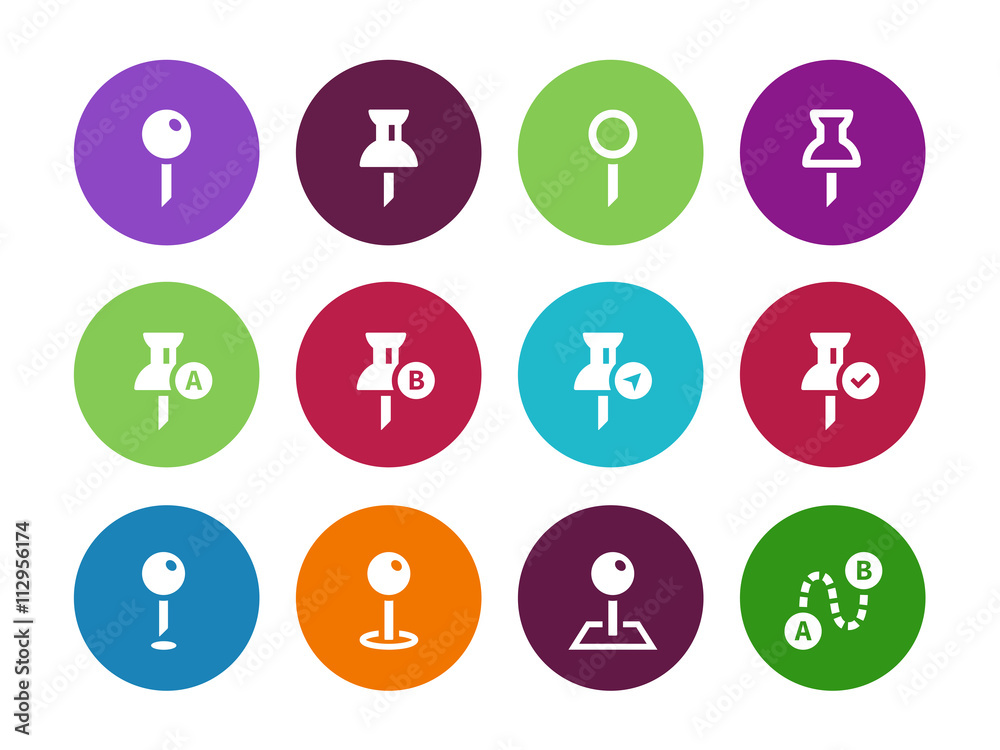 Mapping Pin circle icons on white background. Mapping Pin circle icons on white background.