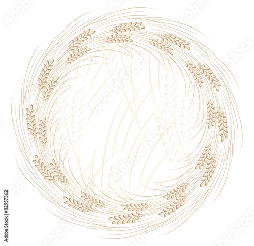 Round frame with wheat.