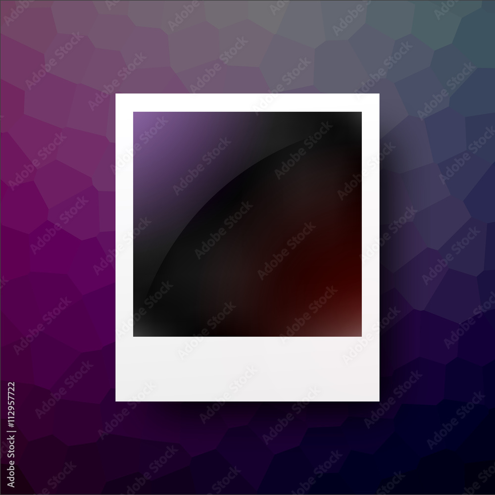 Realistic photo frame on geadient background, isolated