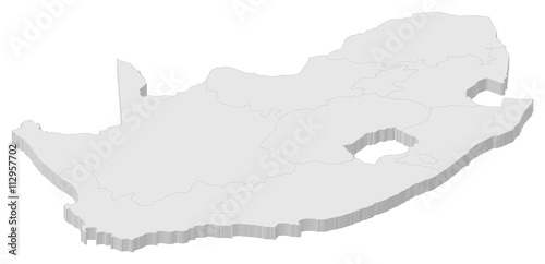 Map - South Africa - 3D-Illustration