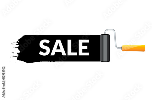 Vector roller brush with paint and SALE text