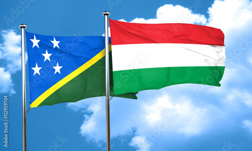 Free Download Solomon islands flag with Hungary flag, 3D rendering - GFXLoad