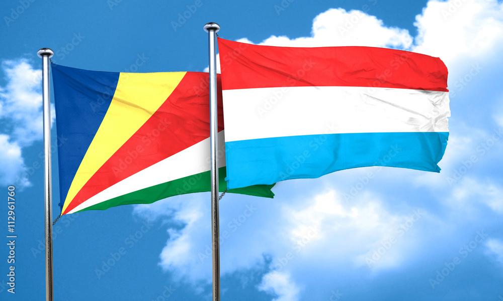 seychelles flag with Luxembourg flag, 3D rendering seychelles flag with Luxembourg flag, 3D rendering
