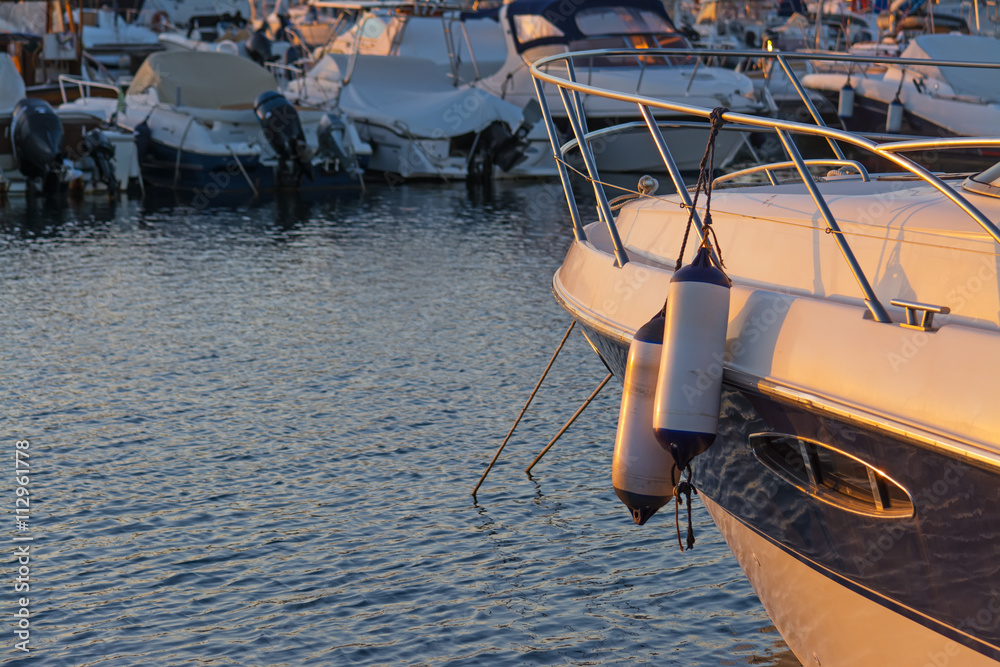boat fenders at sunset