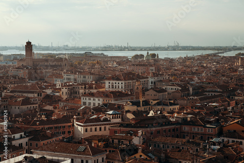Top view of Venice in Italy from the Campanile Bell tower