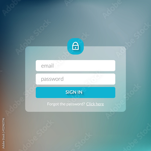 Member login form interface. For web page, site, mobile applications, art illustration, design theme, modern menu, ui, app, contact empty box, banner. Log in ui