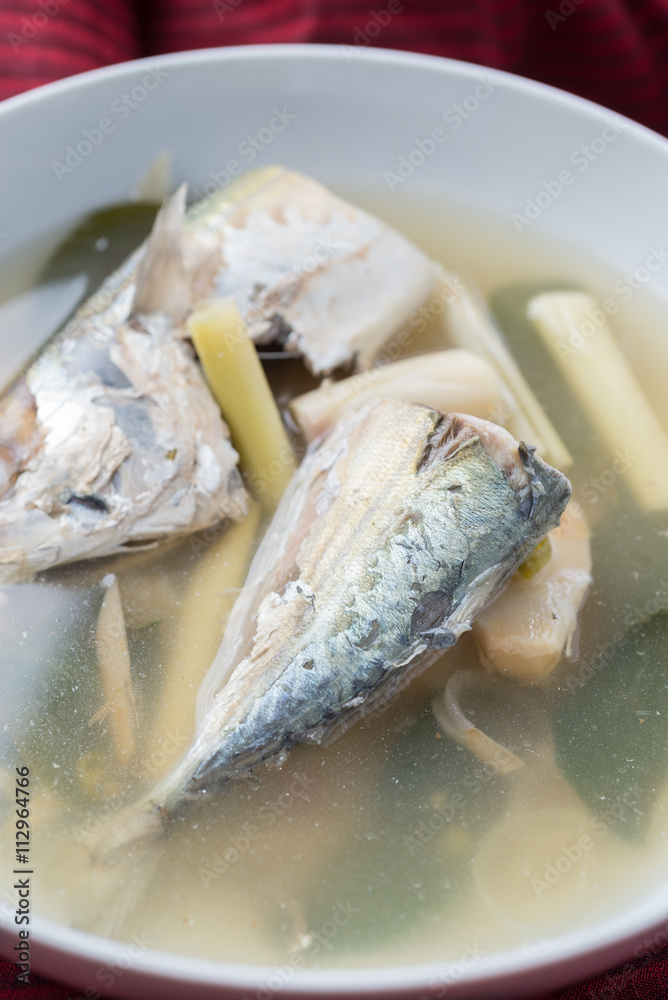 Food series : Spicy and sour soup with mackerel, Thai food