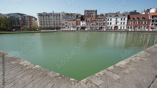 View of the Quai du Wault in old city of Lille, France photo