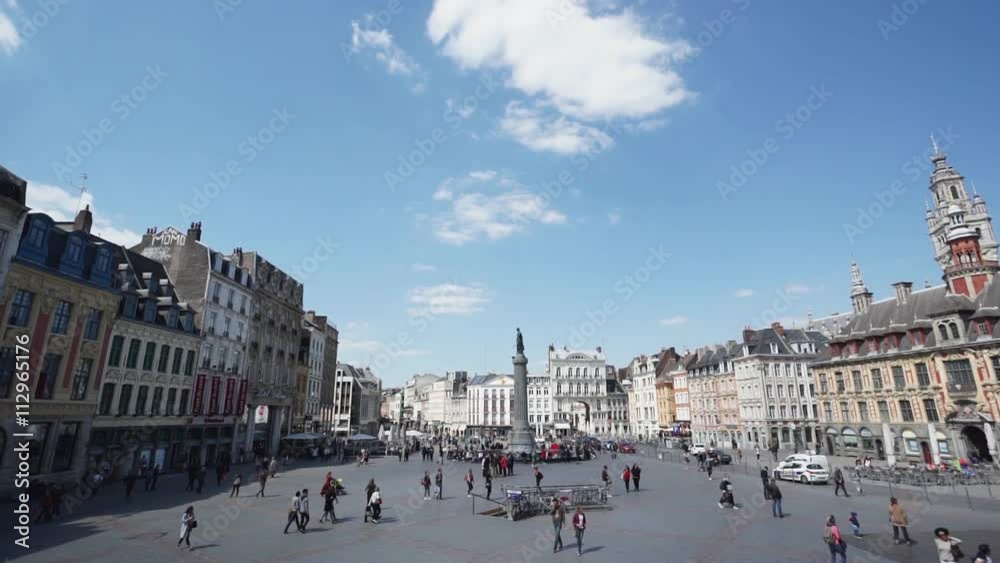 VIew of the Main square of Lille during Summer, France