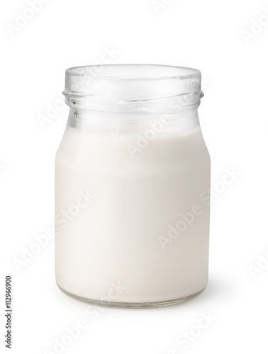 Jar of homemade yogurt