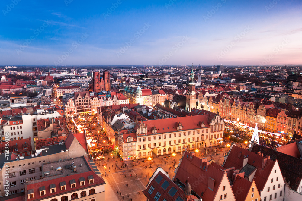 Aerial Wroclaw view