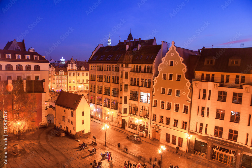 Naklejka premium Wroclaw Old Town, pubs and restaurants.