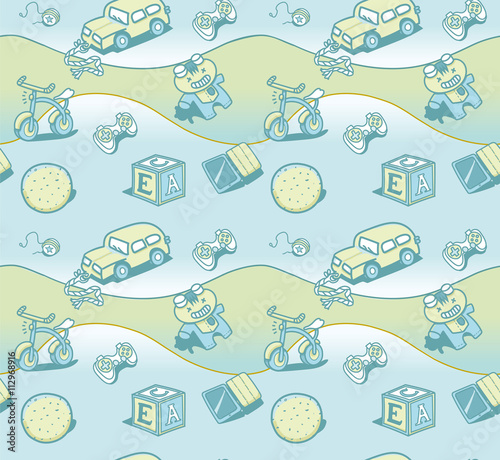 Seamless pattern toys for children